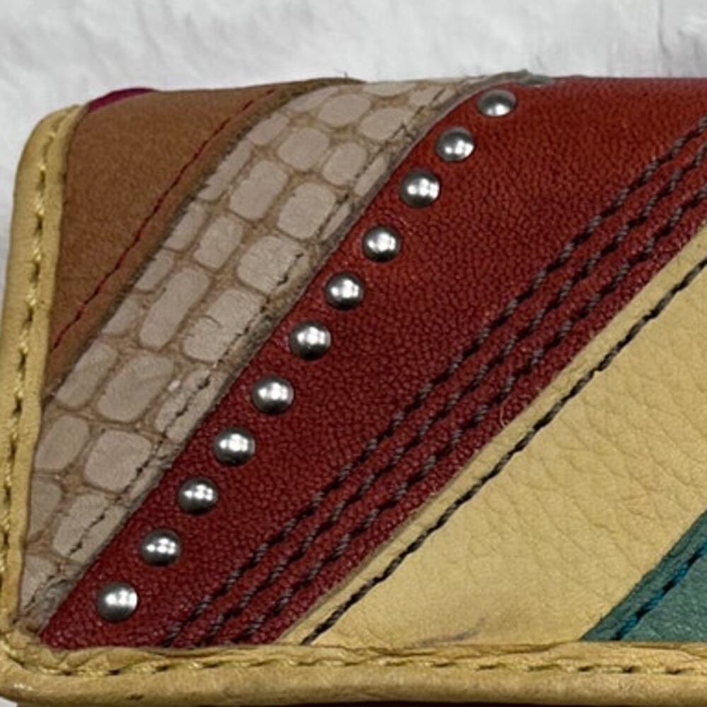 Fossil Long Live Vintage 1954 Leather Women's Wallet Multicolor Patchwork - Picture 2 of 9